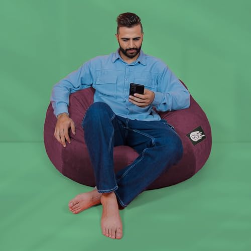 Image of Yogi Sack - Plush, Ultra Soft Memory Foam Blend Bean Bag Chair with Washable Cover - Never Goes Flat (Medium, Maroon, Bean Bag Bed)