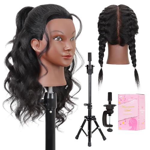 Mannequin Head with Human Hair 16" Cosmetology Manikin Doll Head