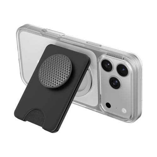 Image of PopSockets Kick-Out Wallet for MagSafe, Adjustable Kickstand, Magnetic Stand, Black - Knurl Black