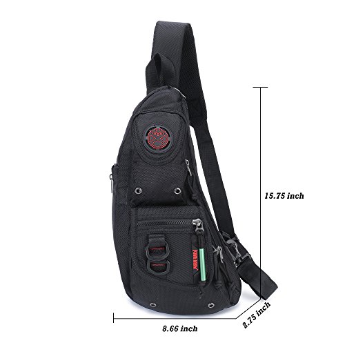 NICGID Sling Backpacks, Sling Chest Bag Shoulder Crossbody Bags for Men Women Outdoor Travel (Black-365) by NICGID - Image 6
