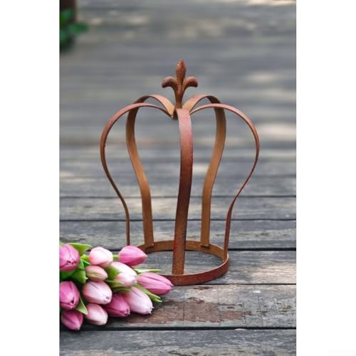 Support de pot de fleurs rustique en fer forgé artisanal pour extérieur de 30 cm
