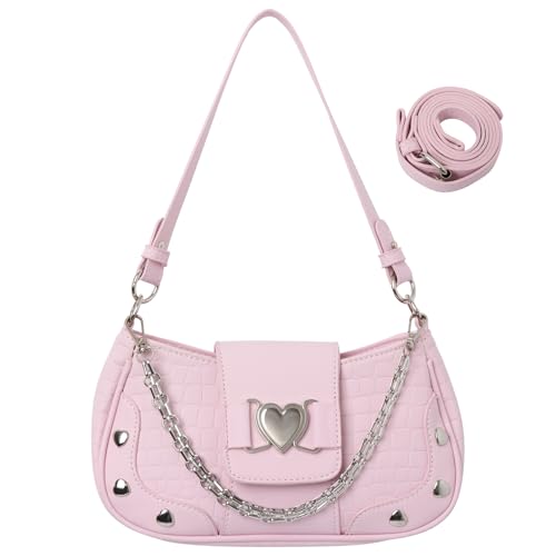 Sac à main Y2K en cuir synthétique avec chaîne élégante pour femme