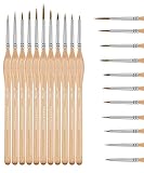 11Pcs Miniature Paint Brushes, Micro Detail Paint Brush Set，Fine Paint Brush, Triangular Grip Handl
