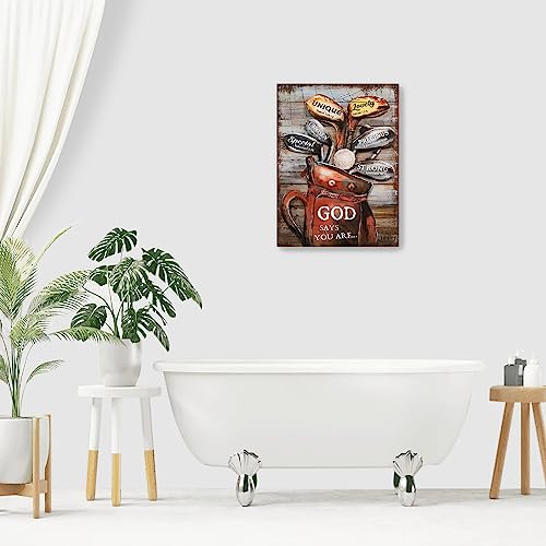 Vintage Golf Wall Art Golf Pictures Wall Decor Sports Inspirational Canvas Print God Says You Are Painting Modern Home Framed Artwork For Bathroom Bedroom Kitchen 12"X16" #TOP4