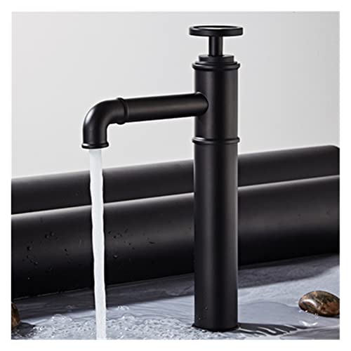 Grue laiton noir mat robinet d'évier haut de gamme style minimaliste épuré - 2