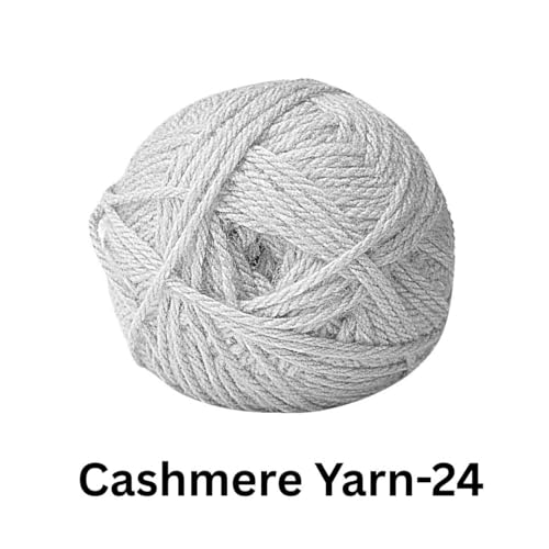 Image of VCR Light Grey Cashmere Knitting Yarn, 100 Grams Hank, 265 Meters Length, Acrylic 75% and Nylon 25%, Soft Crosia Thread for Crochet and Knitting, Suitable for Sweaters, Pullovers and Jackets