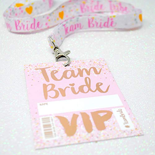 TEAM BRIDE 'ROSE GOLD' Hen Party VIP Lanyard pass favours, Hen Party Favours, hen do accessories