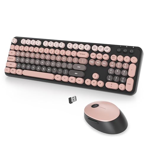 SbocKeeb Wireless Keyboard and Mouse Set, Retro Typewriter Black Pink by SbocKeeb - Used condition - CA$42.11