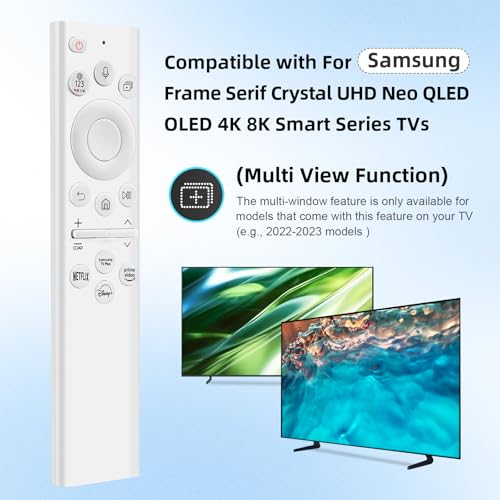 Image of BN59-01391A Solar Frame TV Remote Replacement for Samsung Smart TV with Voice Bluetooth Rechargeable Solar Cell, Compatible with Samsung 2020 to 2025 Neo LED 4K Ultra HD TV Samsung Frame Remote