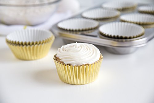 Fox Run Gold Foil Disposable Bake Cups, 3 X 3 X 1.25 Inches #TOP4