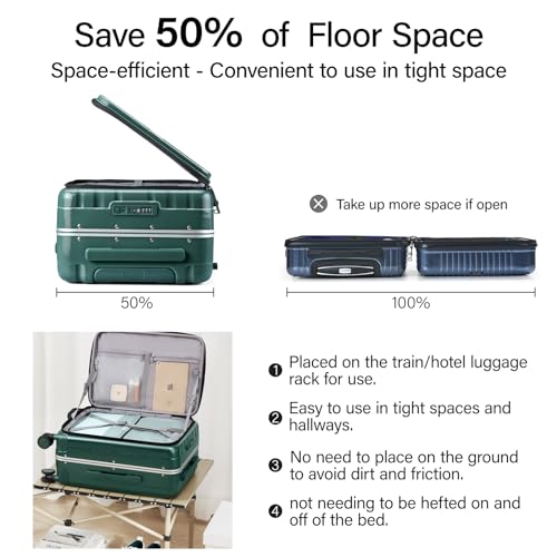 Hanke 16 20 24 26 Inch Carry On Suitcase PC Hardshell Luggage Top Open Aluminum Frame Rolling Suitcases with Wheels Travel Luggage for Womem Men