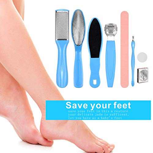 Kit de Pie para Pedicura 8 en 1 Lima Pies Profesional Herramientas de Eliminar Durezas y Callos,Quita Durezas para Pies… - Imagen 3