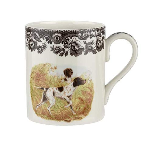 SpodeWoodland Mug, Flat Coated Pointer, 16 Oz | Coffee Mug with Handle for Hot Beverages | Ideal for Tea, Hot Chocolate, and Other Hot Drinks | Made from Fine Porcelain
