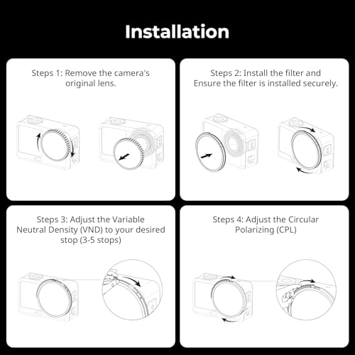 Image of SmallRig 2-in-1 CPL /VND 3-5 Filter for DJI Action 6, Adjustable ND8-ND32 & Polarizer, Action 6 Accessories for Outdoor & Action Video - 5894