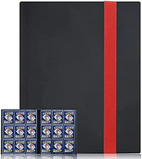 540 Pockets Card Binder Holder, FOME 9-Pocket PU Leather Trading Card Binder 30 Sheets Fits for 540 Cards Collector Album Holder with BandClosure Carrying Case Binder for Yugioh MTG and Other TCG