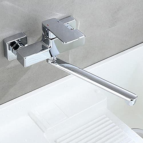 Robinet de cuisine mural pour gagner de la place sur évier, laiton chrome
