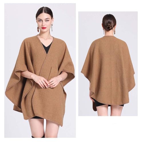 Poncho de punto de viscosa Alpenfaser cálido y suave calidad premium 2