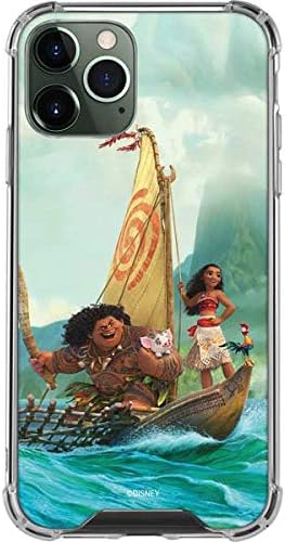Skinit Clear Phone Case Compatible with iPhone 12 Pro Max - Officially Licensed Disney Princess Moana and Maui Set Sail Design