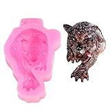 Molde de silicona con forma de leopardo súper brillante de resina epoxi, bonito diseño de leopardo, tigre, animal, molde de pastel de chocolate, molde de caramelo