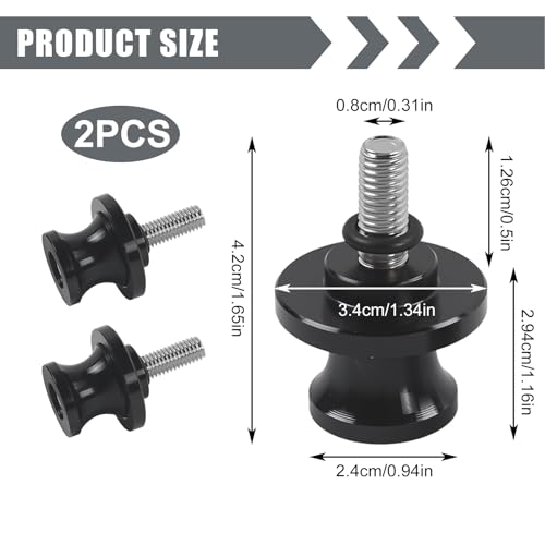 M8 Ständeraufnahme Bobbins Universal für KAWASAKI Z650 Z900 Z800 Z1000SX, Motorrad Ständeraufnahme Schwarz, Montageständer Schwingen Mortorrad Zubehör für VERSYS 650 ER6N Ninja 650 400 1000 ZX6R