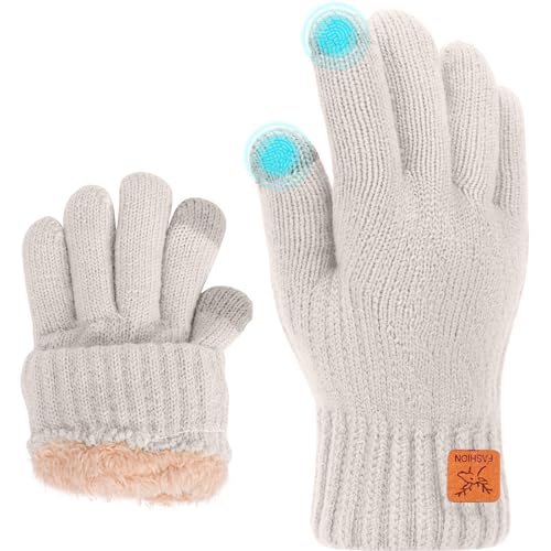 Fjquamitix Kinder Winterhandschuhe Weiche Warme Strickhandschuhe...