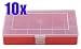 Produktbild Sortimentskasten 10er Set 25x17x4,6 rot 8 Fächer aus PP Kleinteilebox Boxen Angelkoffer
