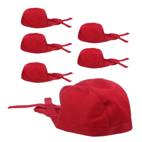 Chapeau de chef réglable en tissu respirant (lot de 6 bonnets de cuisine mixtes)