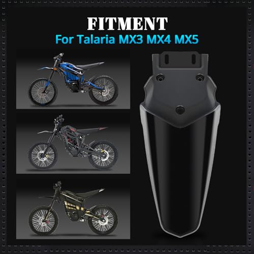 Image of CHANGCHENG Rear Fender for Talaria - Protector Plastic Motorcycle Fender | Mudguard for Talaria Sting MX3 MX4 MX5 Freego X2 /X2 Pro Electric Dirt Bike Black