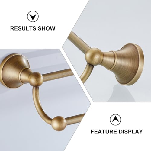 Porte-serviettes double laiton marron 55 cm installation facile murale - 4