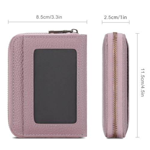 Image of SENDEFN Leather Wallet Women RFID Blocking Small Compact Wallets Credit Card Holder with ID Window