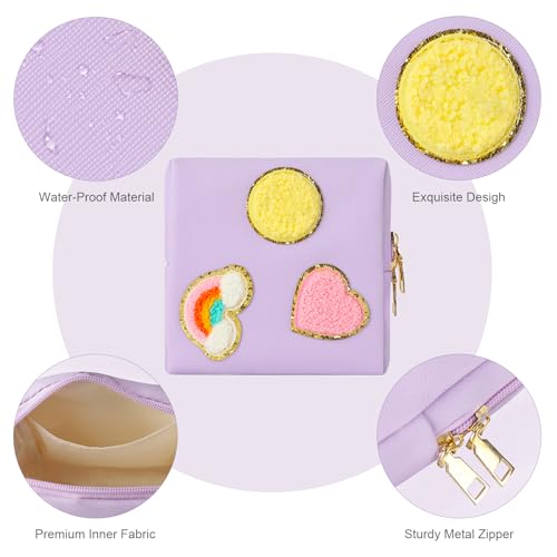 Image of airogym Period Bag for Ladies, Sanitary Napkin Storage Bag, Functional PU Leather Sanitary Pad Bags for Panty Liners, Tampons, Menstrual Cup Pouches, Sanitary Pads Organizer