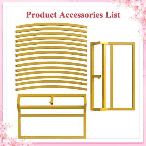 Image of Putros Round Backdrop Stand 8ft, Round Balloon Arch Stand, Gold Circle Arch
