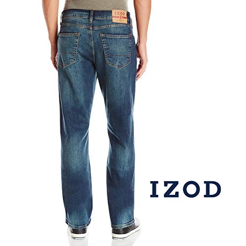 IZOD Men's Denim Jeans - Comfort Stretch Mid Rise Relaxed Fit Jeans for Men - Classic Men's Cotton 5 Pocket Denim Pants3