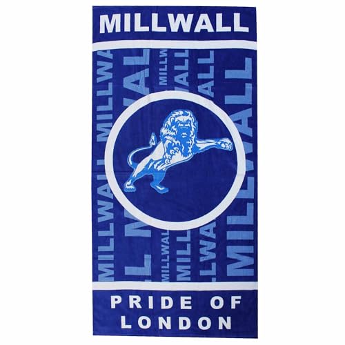 GIFTS 4 ALL New Millwall Football Fans Cotton Beach Towel Giant Millwall Lions Bath Towel Millwall Holiday Beach Towel