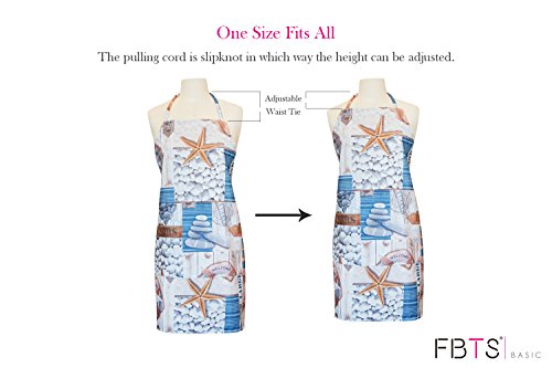 Fbts Basic Pack Of 3 Adjustable Bib Aprons For Women And Men, Water Resistant Aprons With 2 Pockets For Kitchen Cooking Baking Housework Bbq Drawing, Pattern Random Packed #TOP3