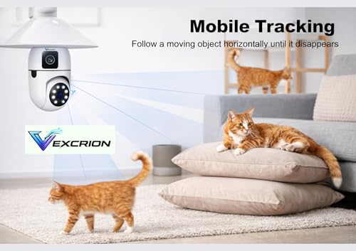 Image of 5+5MP HD Bulb PTZ WiFi CCTV Camera | Night Vision, 128GB Support