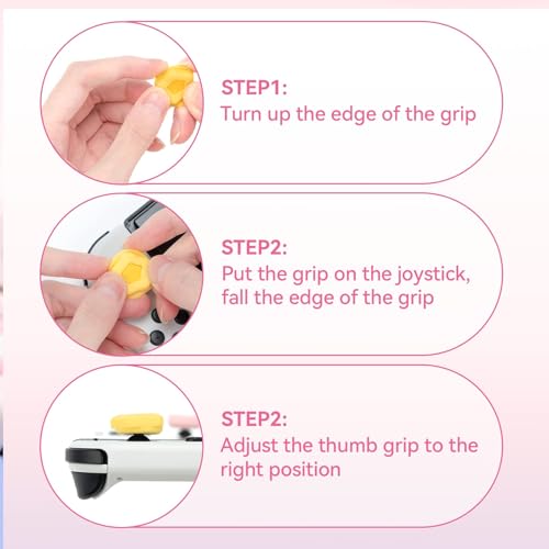 GeekShare Cute Silicone Joy Con Thumb Grip Caps, Joystick Cover Compatible with Switch/OLED/Switch Lite,4PCS - Cream Heart - Image 4