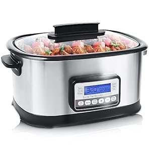 6.5Qt 11-in-1 Multi Cooker, Digital Programmable Slow Cooker, Sous Vide, Rice Cooker, 1500W Timer&Temp Control,Dishwasher Safe Lid&Nonstick Inner Pot