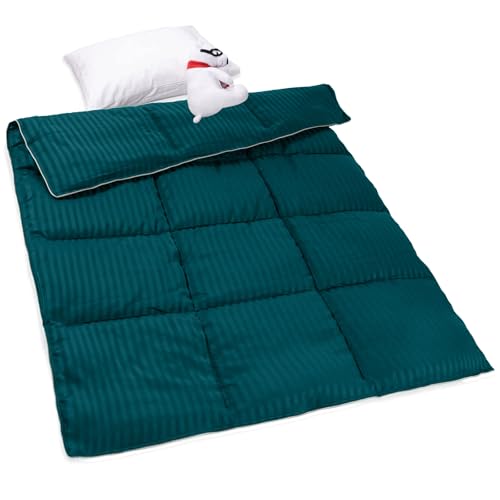Image of ZPECC Toddler Down Alternative Comforter, 39x47 Hypoallergenic Baby Blanket Quilt, Soft Breathable Lightweight All Season Kids Duvet Insert for Crib Stroller Cot Daycare, Teal