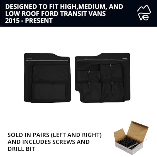 VanEssential Rear Door LOWER Storage Panels (Pair) Designed for Ford Transit High/Mid Roof (Van Years 2015 to Current Model)