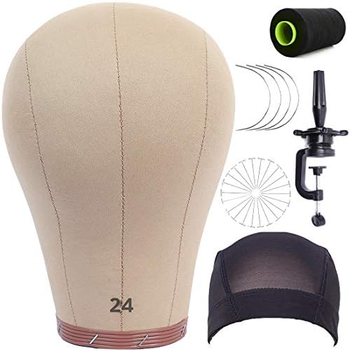 Wig Head Mannequin Head with Stand for Wigs Making 24 inch (7 piece set)