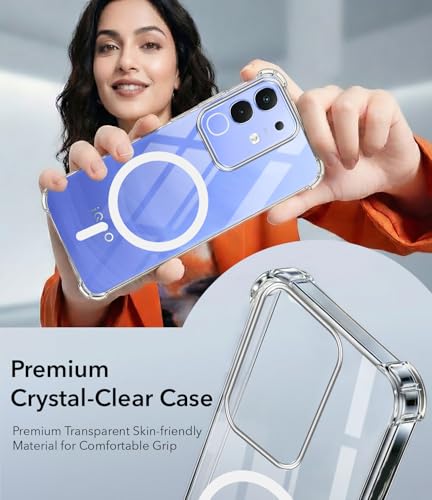 Image of Jkobi Shockproof Crystal-Clear Back Cover for Vivo iQOO Z10x (Magsafe Wireless Support | Drop & Camera Protection | Hard Polycarbonate)