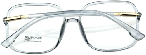 Miniatura 10 de Shiratori Gafas de bloqueo de luz azul retro para mujer, marco grande, gafas nerd, marco anti rayos azules, gafas de juego de computadora