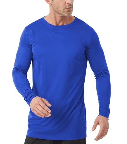 Image of Mens Tall Rash Guard Long Sleeve T Shirts-UPF 50+ Sun Protection Swim Tee