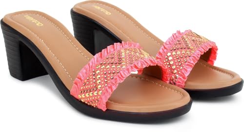 Image of Action Women's Knitted Mule Sandals| Block Heel 10cm| Peep-Toe Design Beige