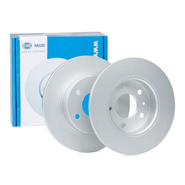 2x HELLA Disco de freno Trasero Ø264mm Altura: 42mm Espesor: 10mm Cantidad de Taladros: 5/6 Corona de Agujeros - Ø: 110mm macizo 8DD 355 106-111 Compatible con OPEL Zafira B A05 Astra H Caravan A04