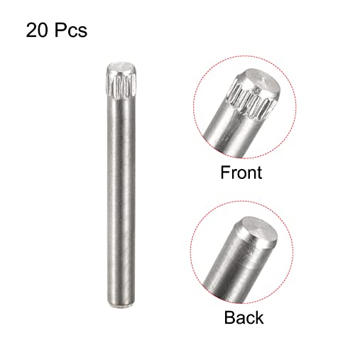 sourcing map 20 Stück Rändelkopf Flach Abgeschrägtes Ende Dübelstift 3x30mm 304 Edelstahl Holz Etagenbett Regale Stützregale Elemente Befestigung