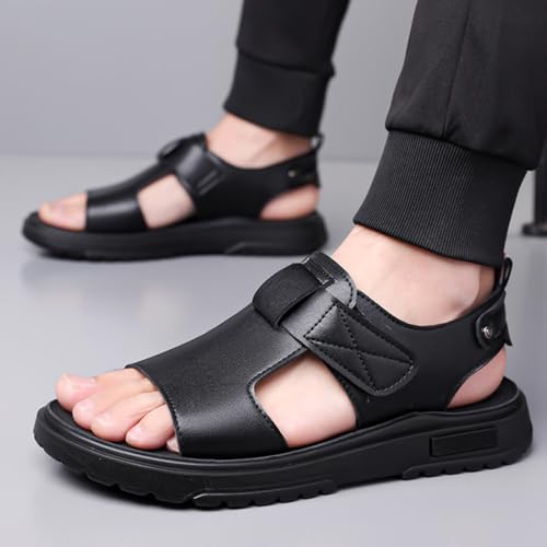 Rojeam Men's Sandals Leather Non-Slip Fisherman Sandals Summer Shoes for Travel, Beach & Casual4