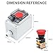 GUETNEU Emergency Stop Button with Cover, IP67 Waterproof Push Button Switch Box Mushroom Momentary Switch Red Push Switch Box with Transparent Visible Cover AC/DC 6A-110V/3A-240V/2.5A-380V