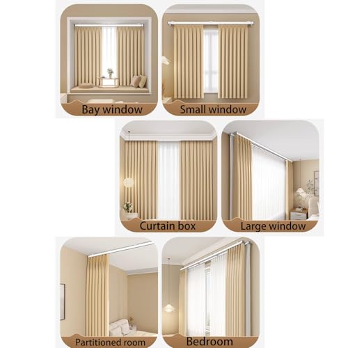 Tringle à rideau en alliage d'aluminium robuste design épuré et fixation murale solide